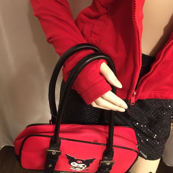 ADORABLE red y2k hoodie with meatllic horns removable tail and kuromi details! - Picture 11 of 16